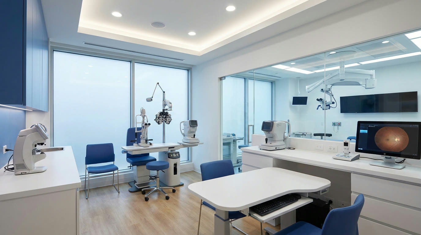 Interieur du Centre Ophtalmologique Giammattei-Paoli a Ajaccio, salle d'examen de la vue